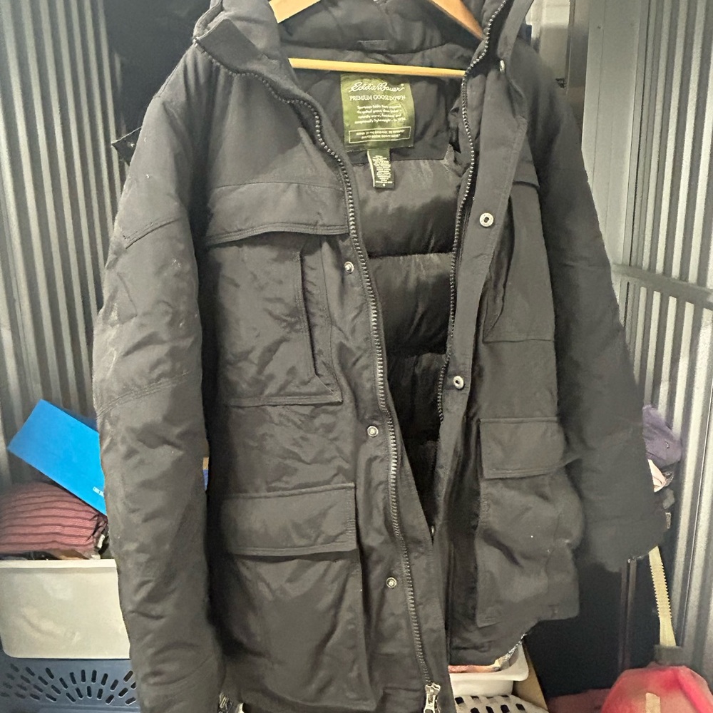 Eddie Bauer Black Premium Goose Down Winter Coat